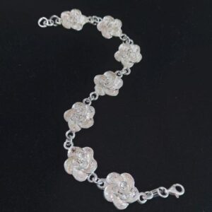 Pulsera de Rosas de Plata | Diseño Artístico | 15.8g